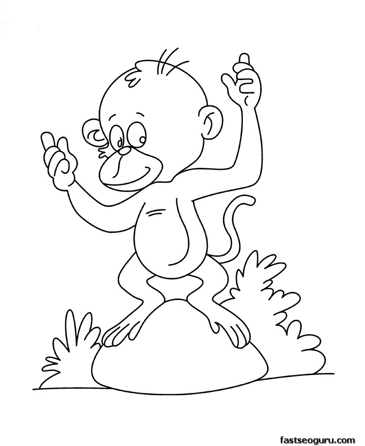 Coloring page: Monkey (Animals) #14175 - Free Printable Coloring Pages