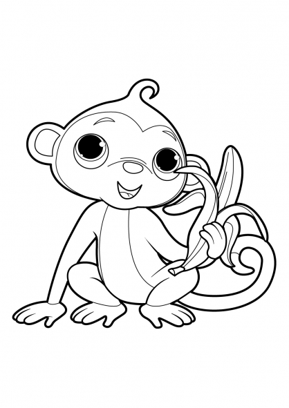 Coloring page: Monkey (Animals) #14194 - Free Printable Coloring Pages