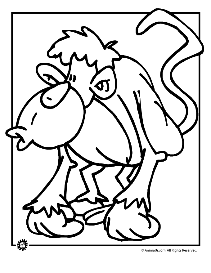 Coloring page: Monkey (Animals) #14260 - Free Printable Coloring Pages