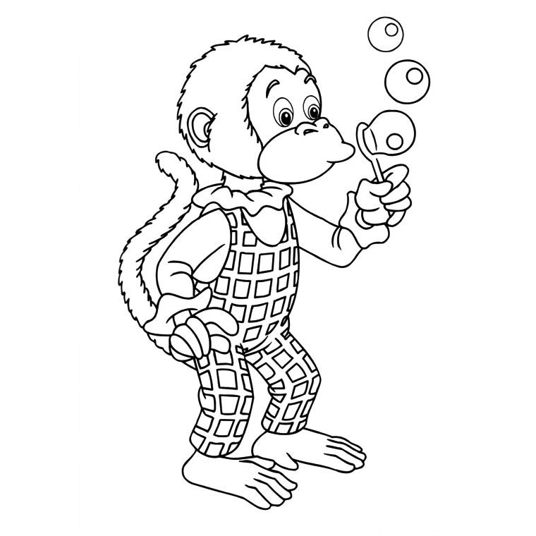 Coloring page: Monkey (Animals) #14273 - Free Printable Coloring Pages