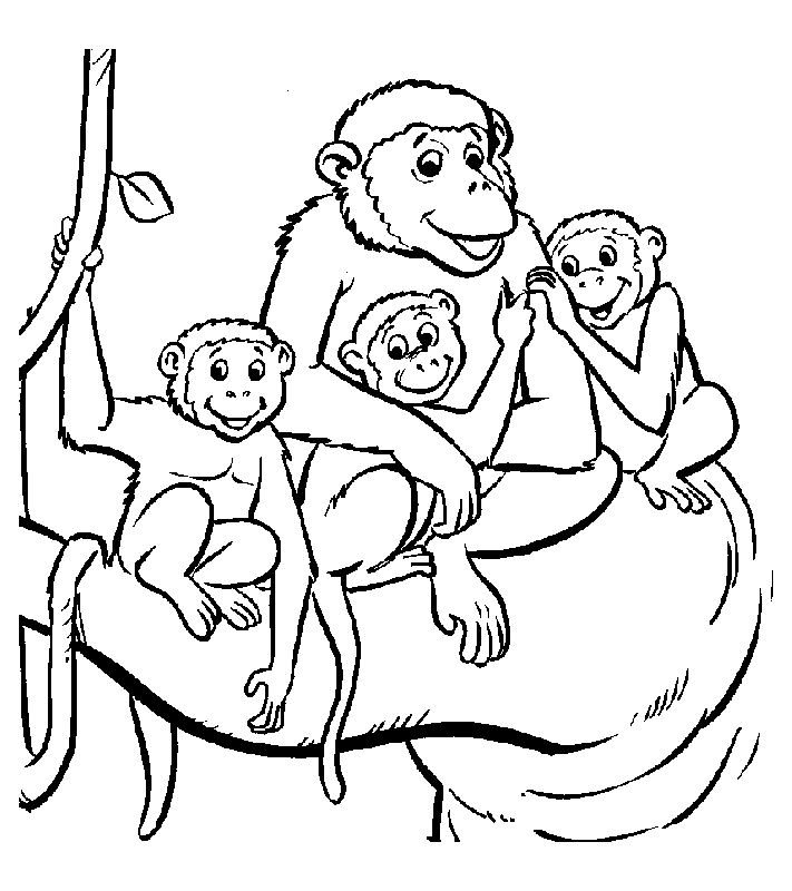 Coloring page: Monkey (Animals) #14290 - Free Printable Coloring Pages