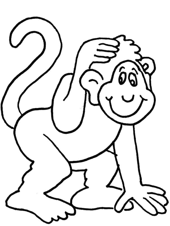 Free printable Monkey coloring page #175039 from Animals collection
