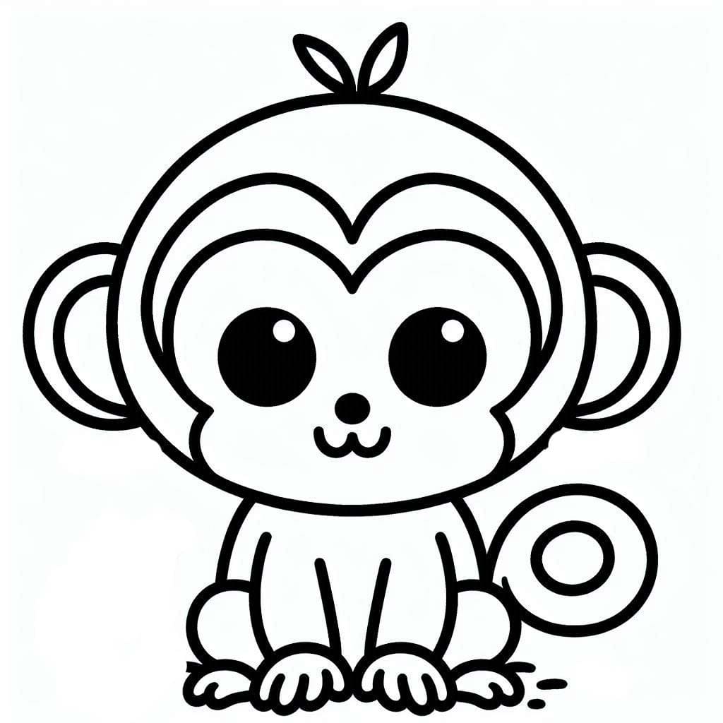Free printable Monkey coloring page #216784 from Animals collection