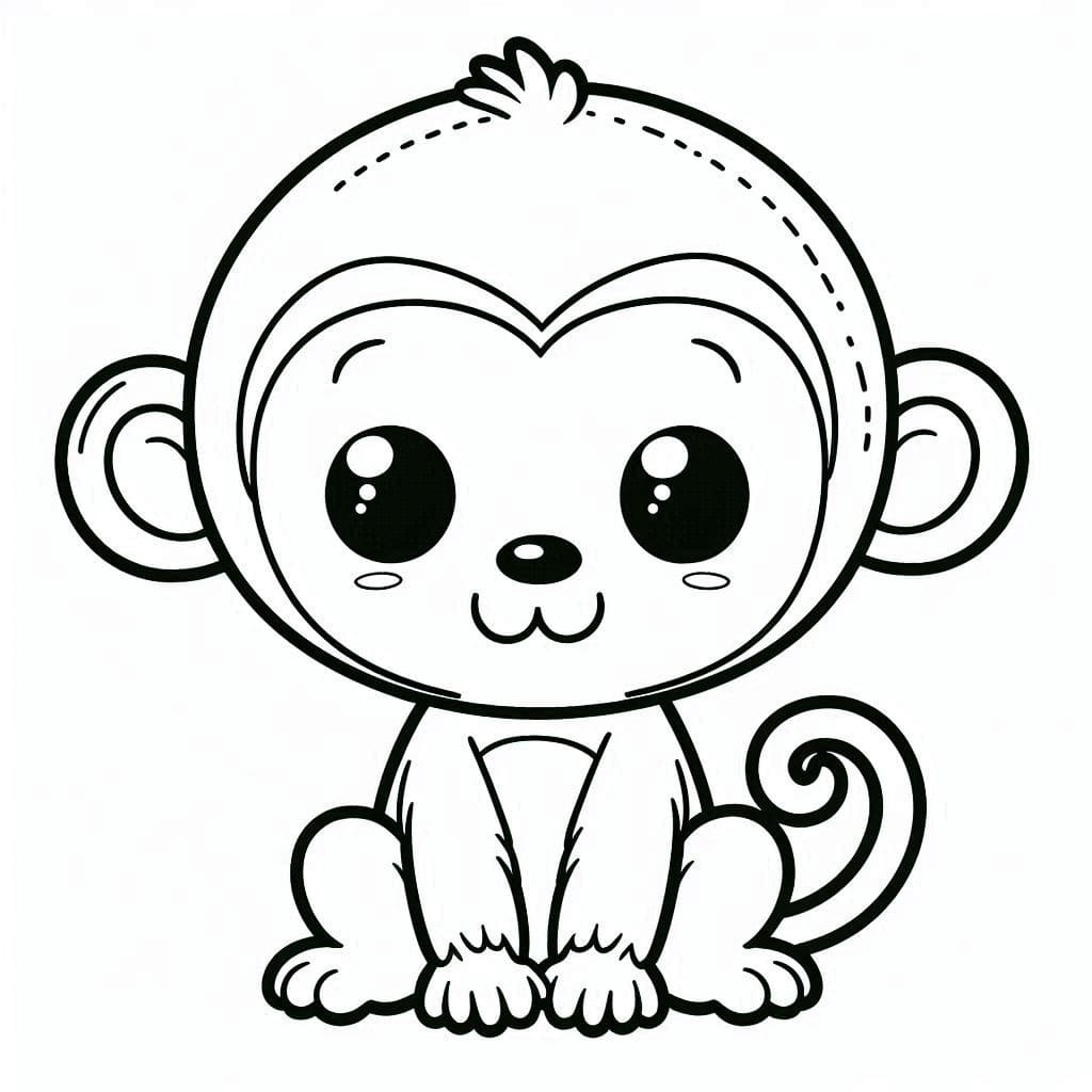 Free printable Monkey coloring page #216792 from Animals collection