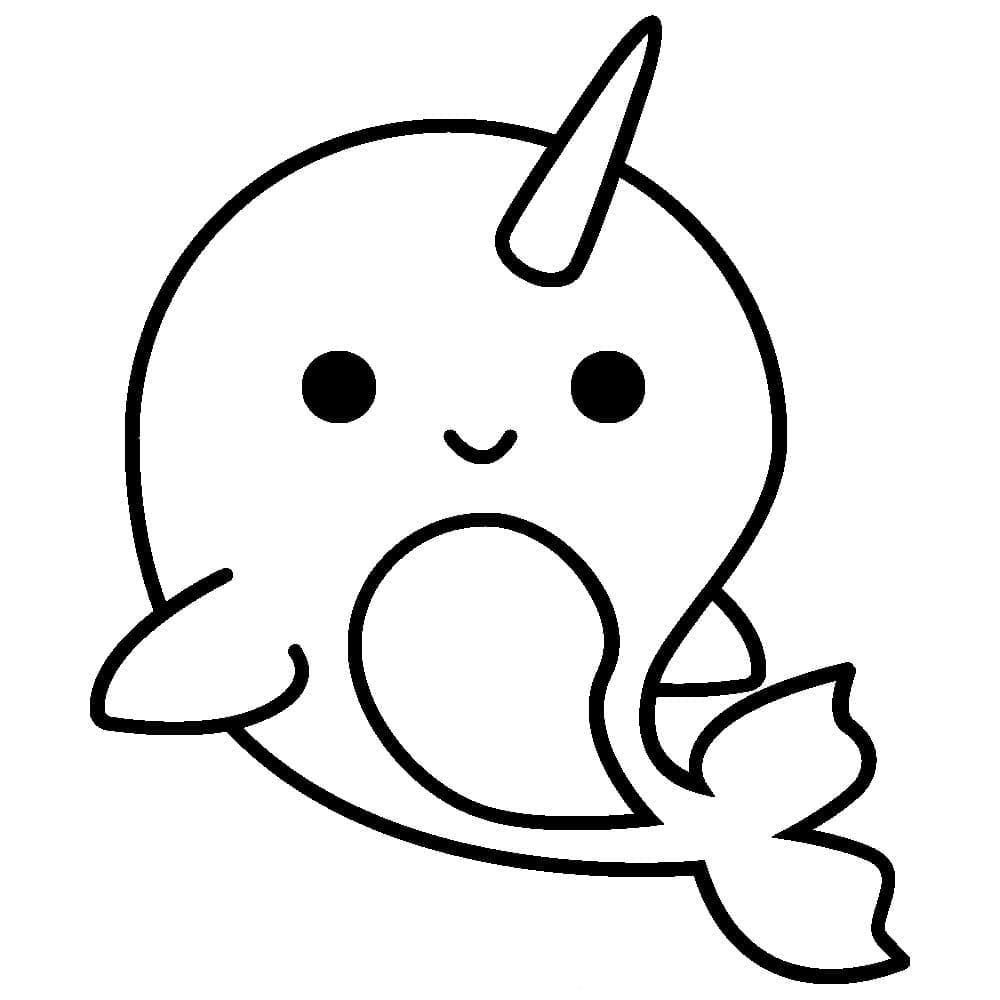 Free printable Narwhal coloring page #186638 from Animals collection Free printable Narwhal coloring page #186638 from Animals collection