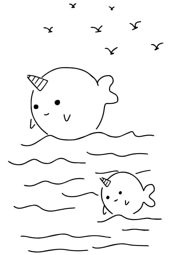 Free printable Narwhal coloring page #186663 from Animals collection