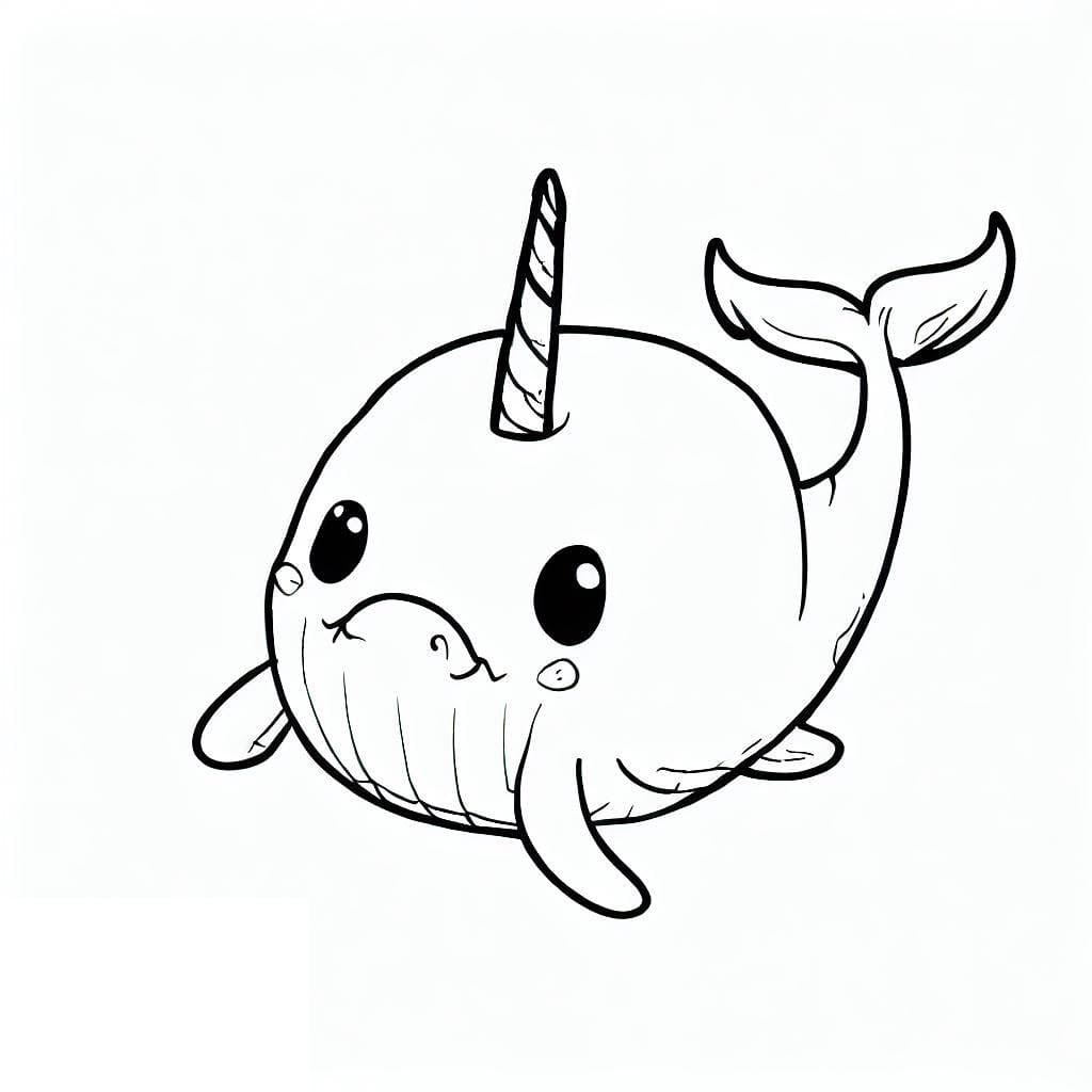 Free printable Narwhal coloring page #186674 from Animals collection Free printable Narwhal coloring page #186674 from Animals collection