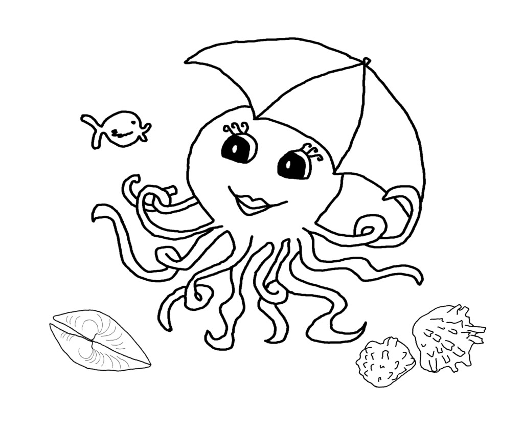 Coloring page: Octopus (Animals) #18990 - Free Printable Coloring Pages