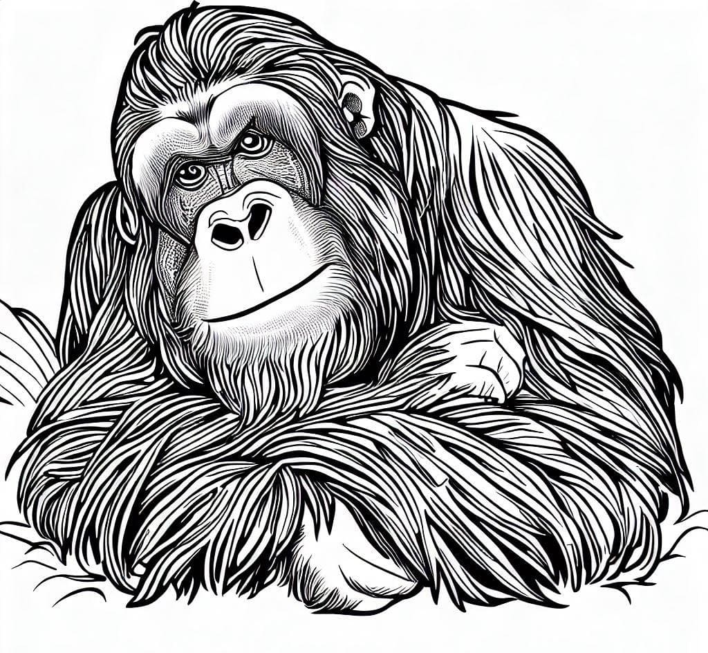 Free printable Orangutan coloring page #191578 from Animals collection