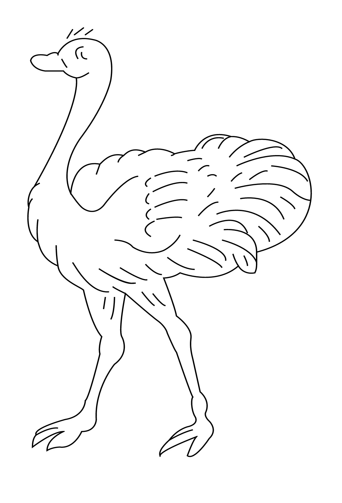 Drawings Ostrich (Animals) – Printable coloring pages