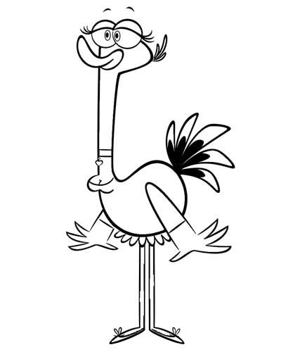 Coloring page: Ostrich (Animals) #686 - Free Printable Coloring Pages