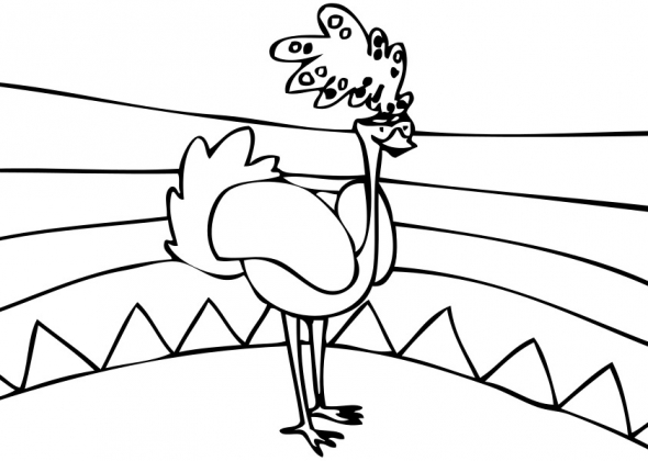 Coloring page: Ostrich (Animals) #720 - Free Printable Coloring Pages