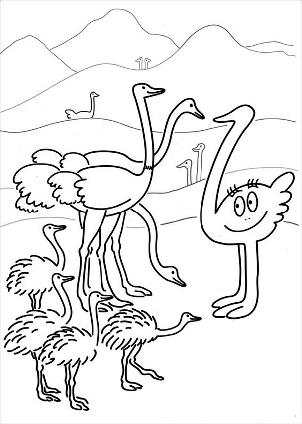 Coloring page: Ostrich (Animals) #722 - Free Printable Coloring Pages