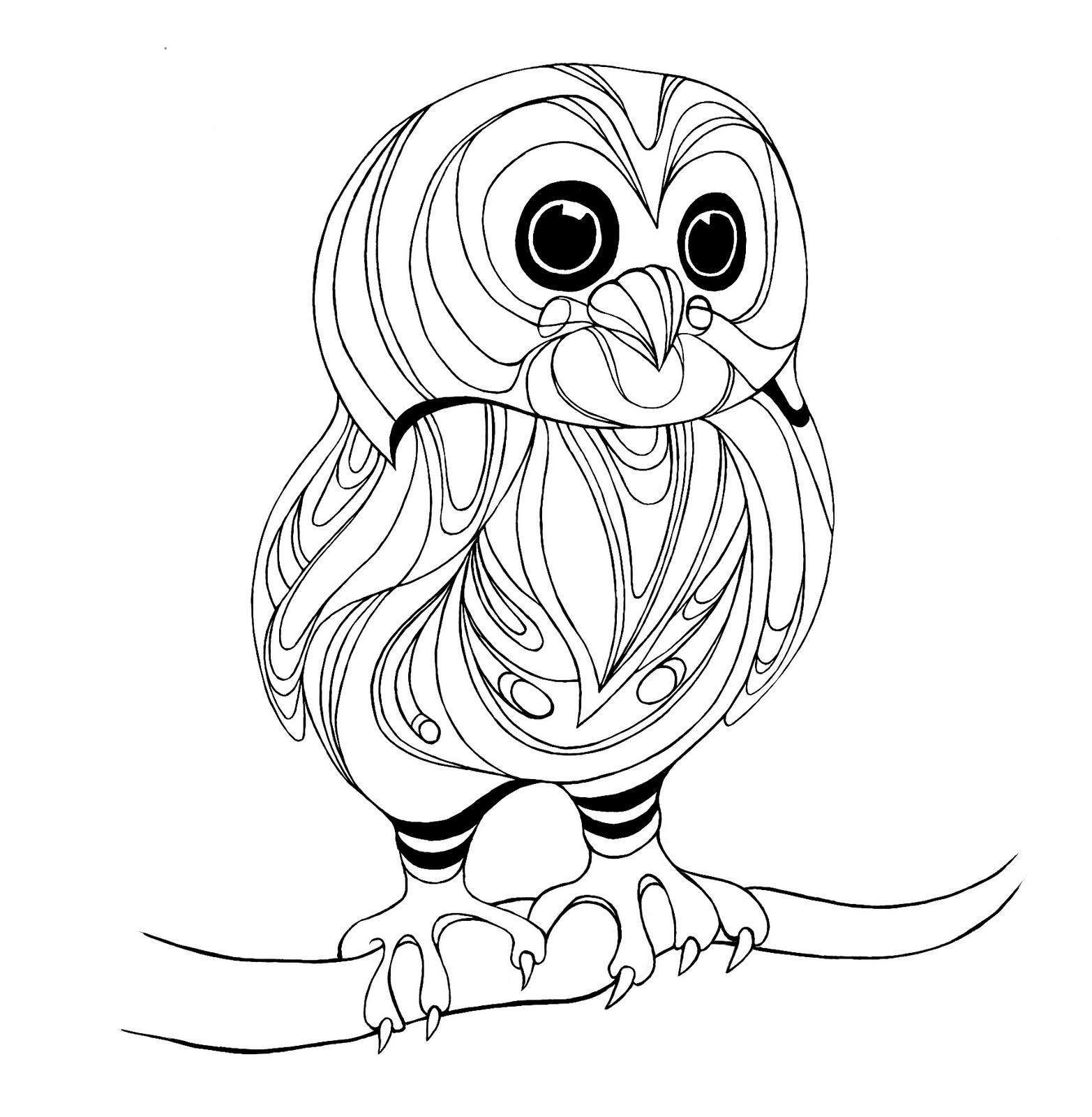 Drawing Owl #8584 (Animals) – Printable coloring pages