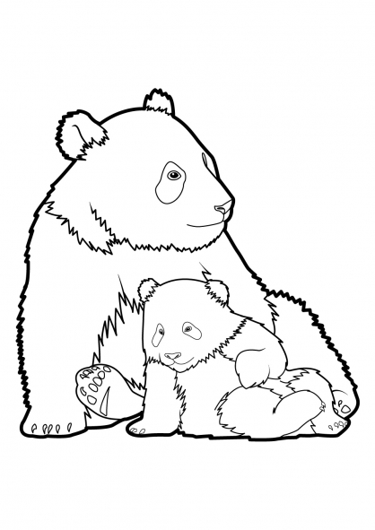 Panda Animals Printable Coloring Pages