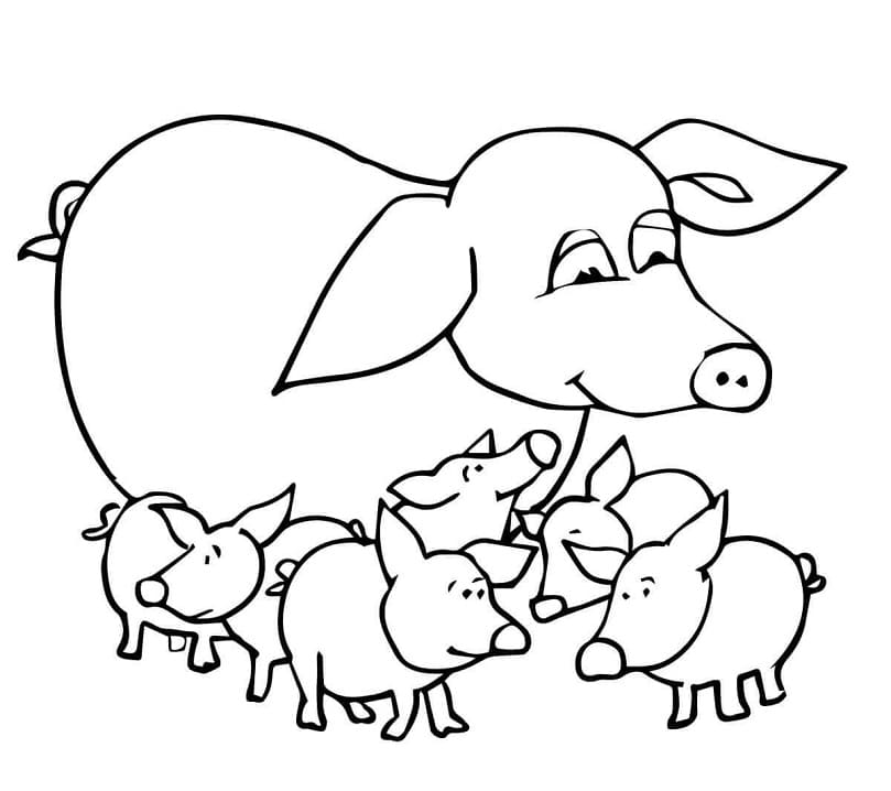 Free printable Pig coloring page #191170 from Animals collection