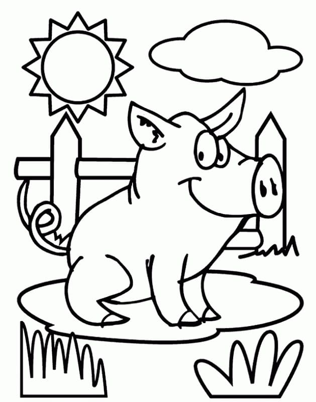 Free printable Pig coloring page #191200 from Animals collection