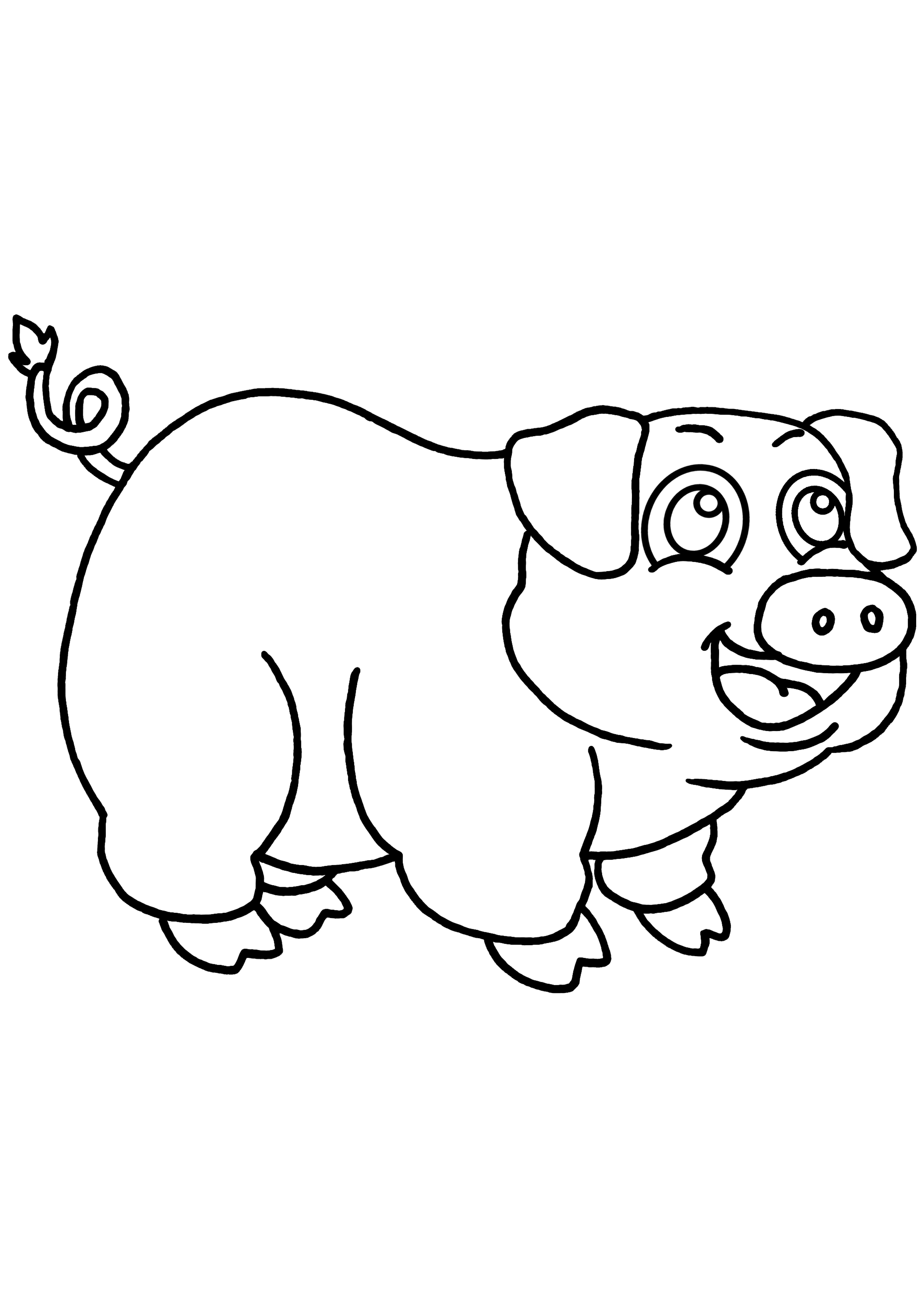 Pig #3620 (Animals) – Printable coloring pages