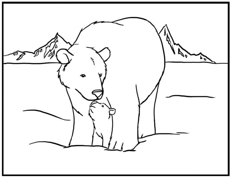 Free printable Polar Bear coloring page #201245 from Animals collection Free printable Polar Bear coloring page #201245 from Animals collection