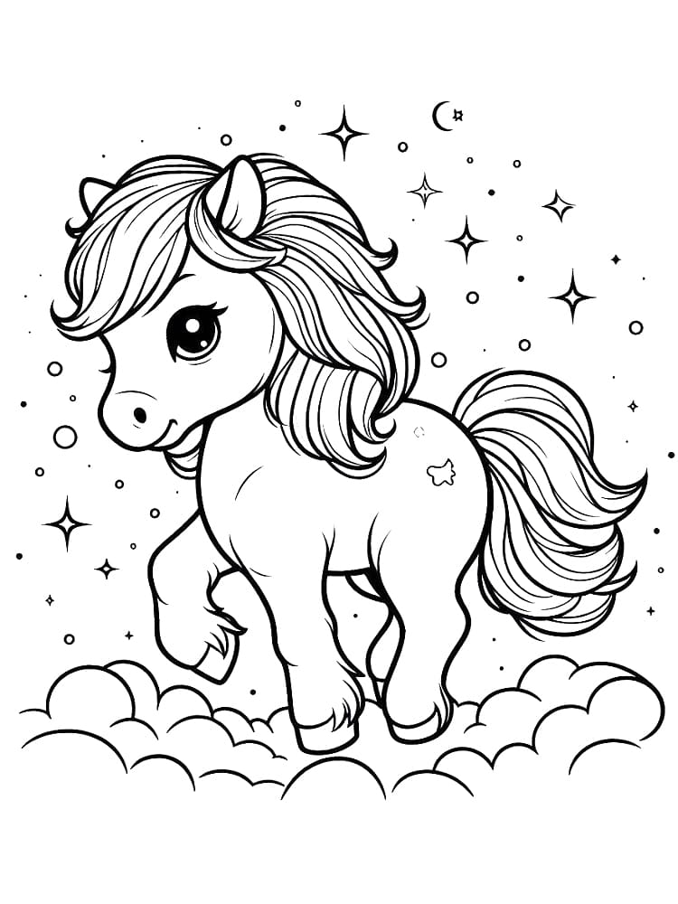 Free printable Pony coloring page #210315 from Animals collection