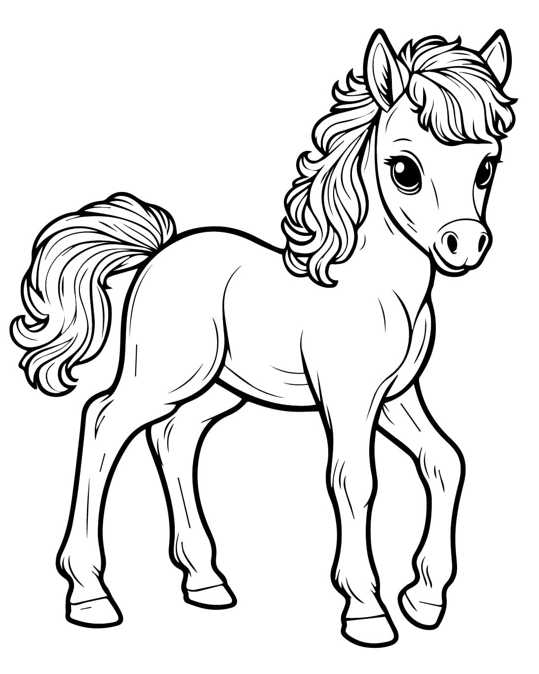Free printable Pony coloring page #214250 from Animals collection