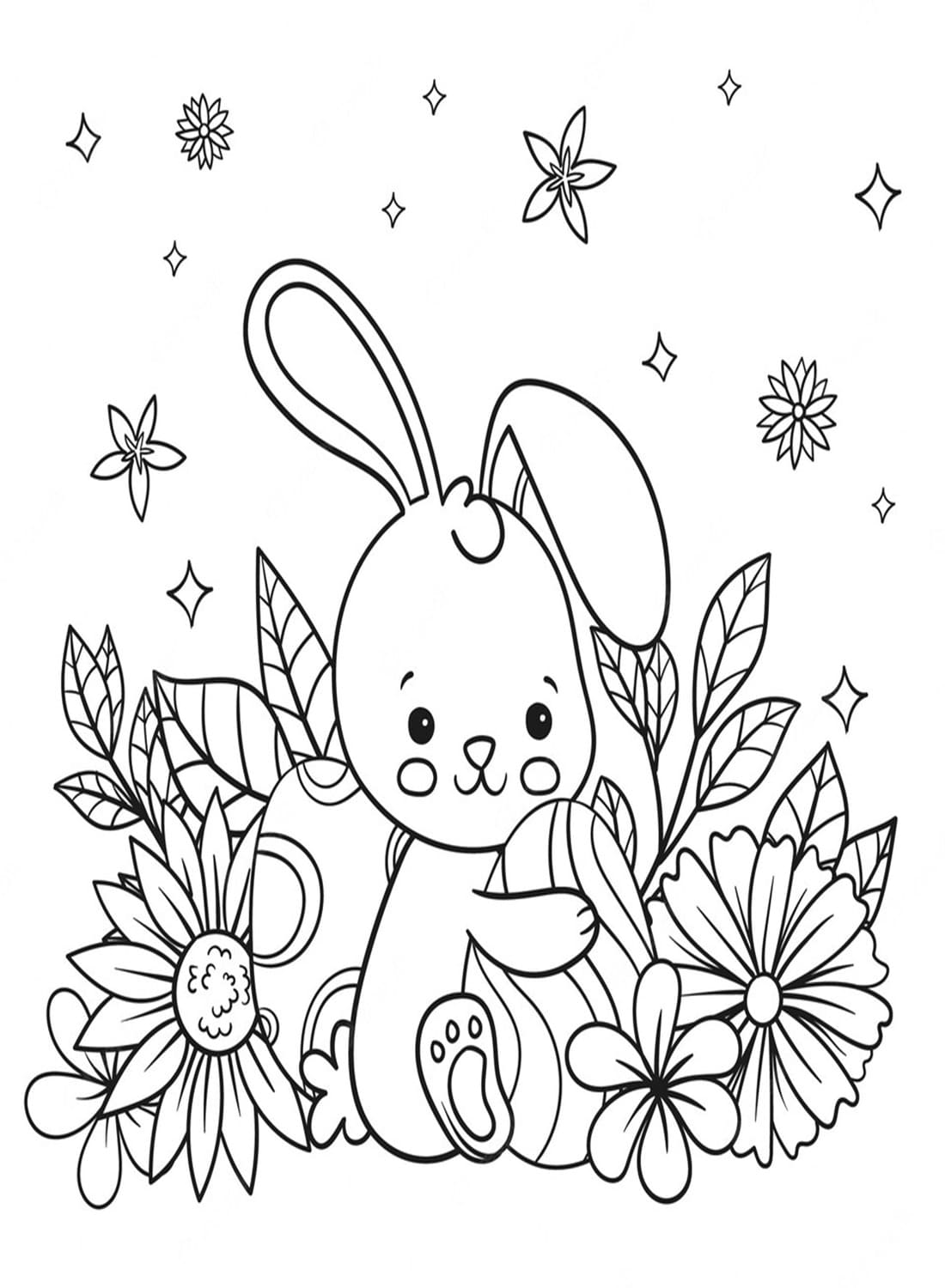 Free printable Rabbit coloring page #216909 from Animals collection