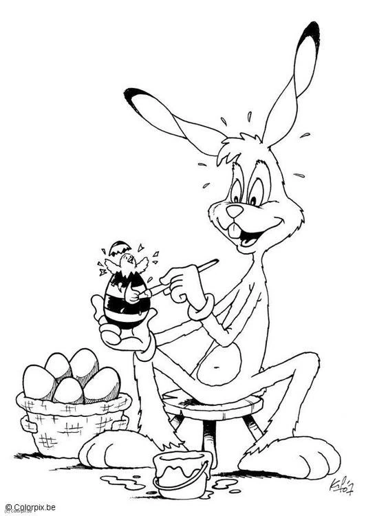 Free printable Rabbit and Hare coloring page #10117 from Animals collection
