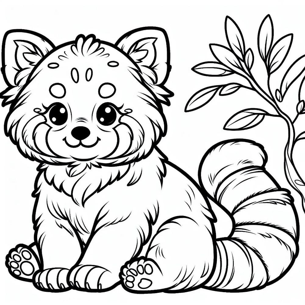 Free printable Red Panda coloring page #212036 from Animals collection