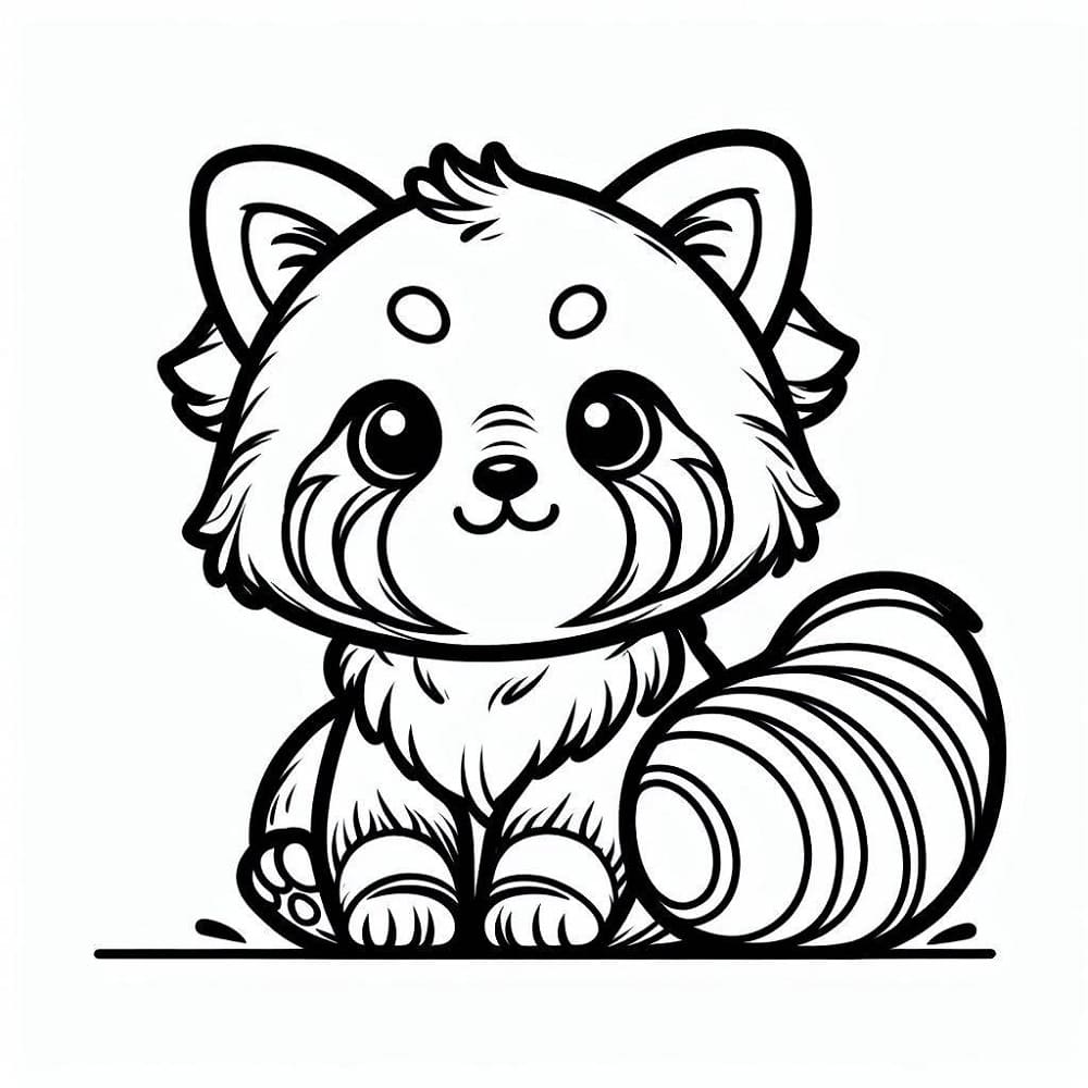 Free printable Red Panda coloring page #212037 from Animals collection