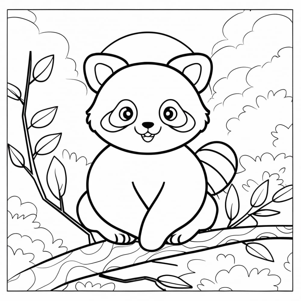 Free printable Red Panda coloring page #212040 from Animals collection Free printable Red Panda coloring page #212040 from Animals collection
