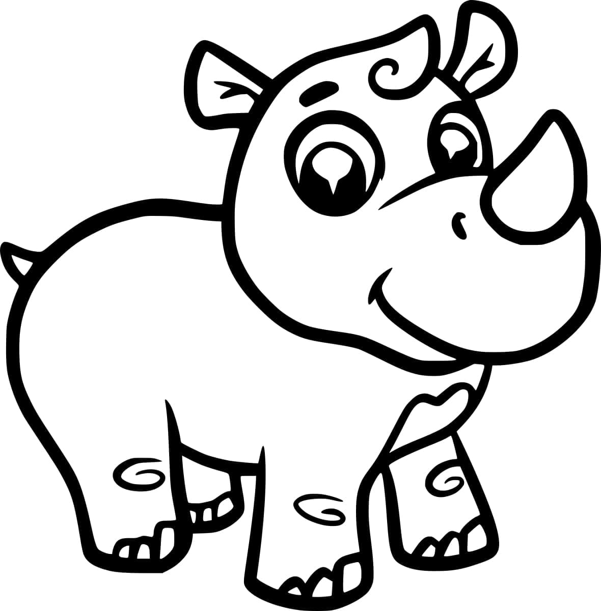 Coloring page: Rhinoceros (Animals) #206641 - Free Printable Coloring Pages