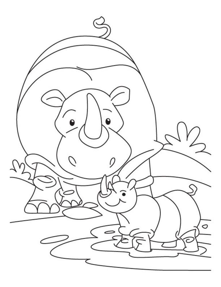 Free printable Rhinoceros coloring page #206656 from Animals collection Free printable Rhinoceros coloring page #206656 from Animals collection