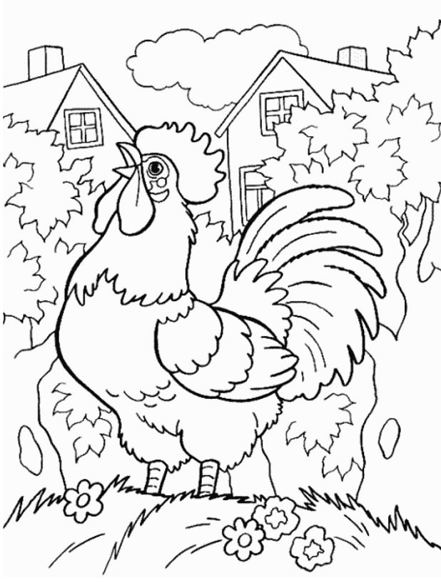 Coloring page: Rooster (Animals) #4101 - Free Printable Coloring Pages