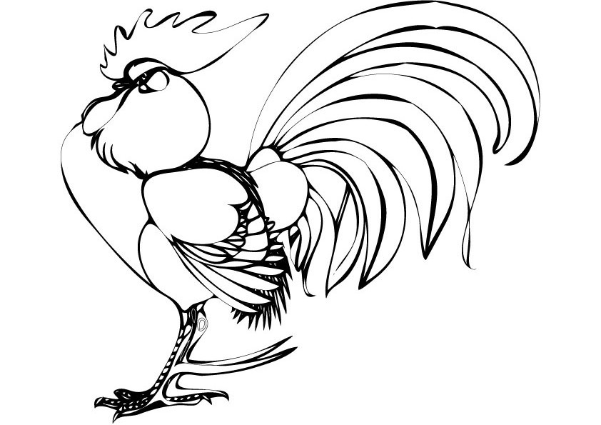 Coloring page: Rooster (Animals) #4211 - Free Printable Coloring Pages