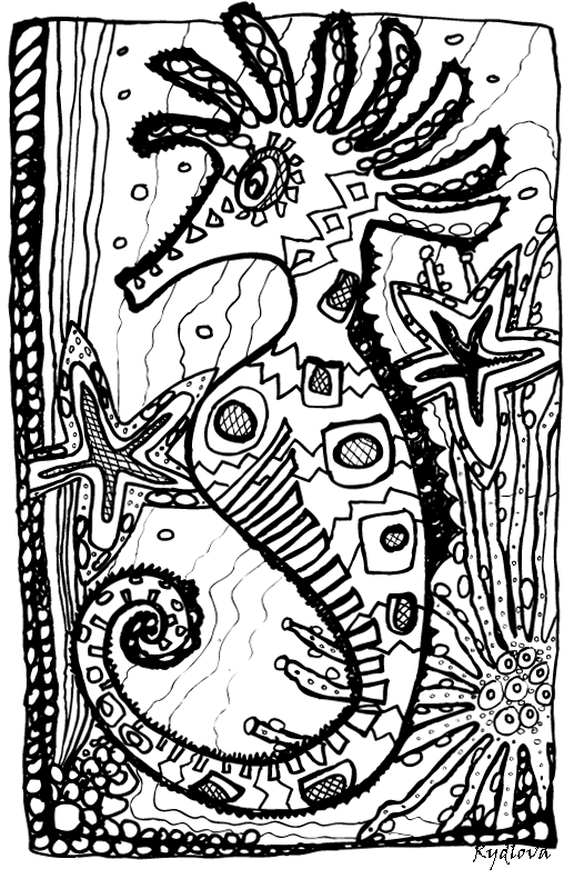 Coloring page: Seahorse (Animals) #18624 - Free Printable Coloring Pages