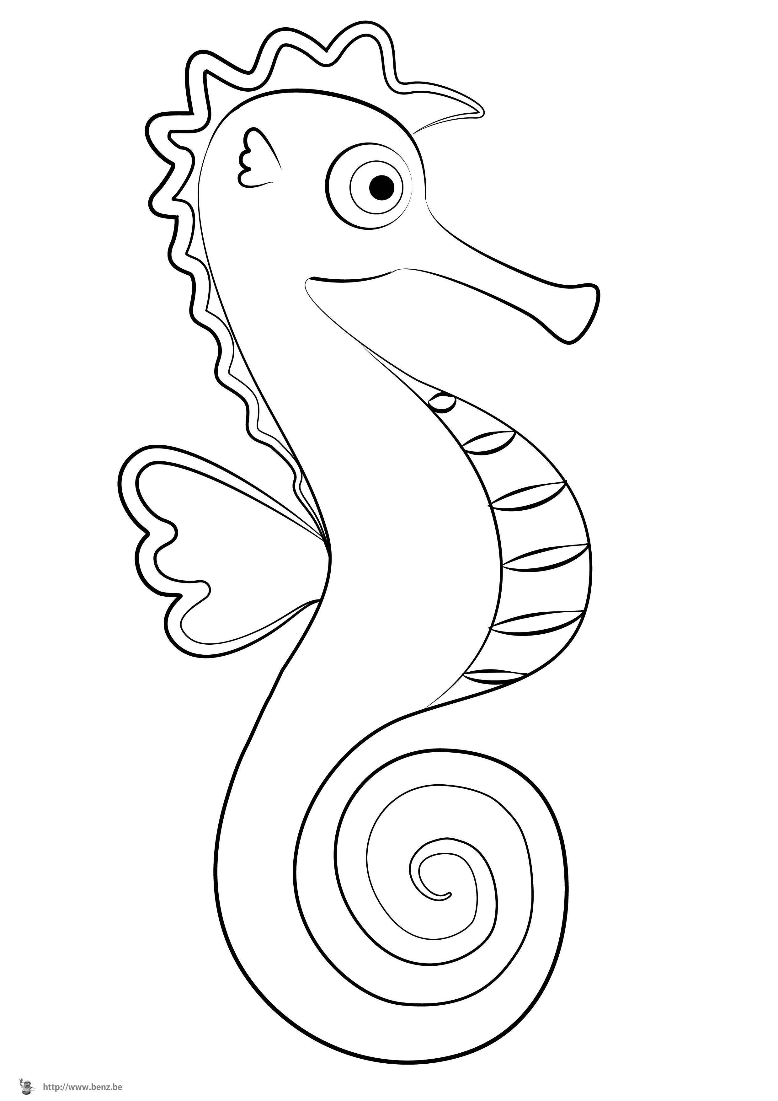 Drawings Seahorse (Animals) – Printable coloring pages