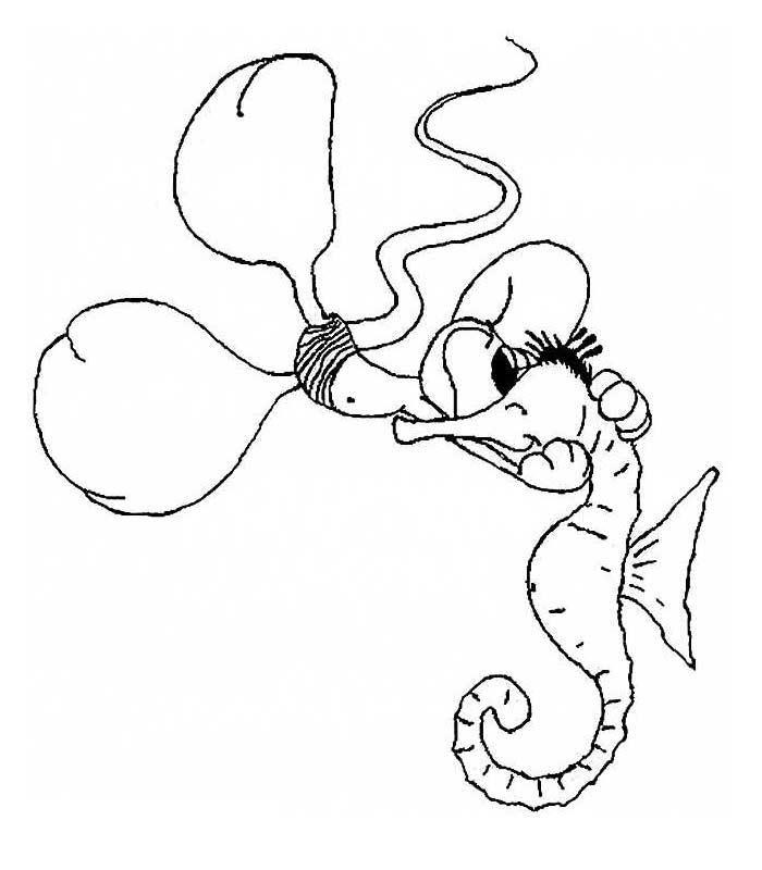 Coloring page: Seahorse (Animals) #18675 - Free Printable Coloring Pages