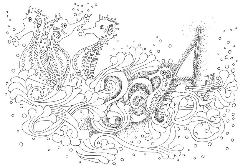 Coloring page: Seahorse (Animals) #18681 - Free Printable Coloring Pages