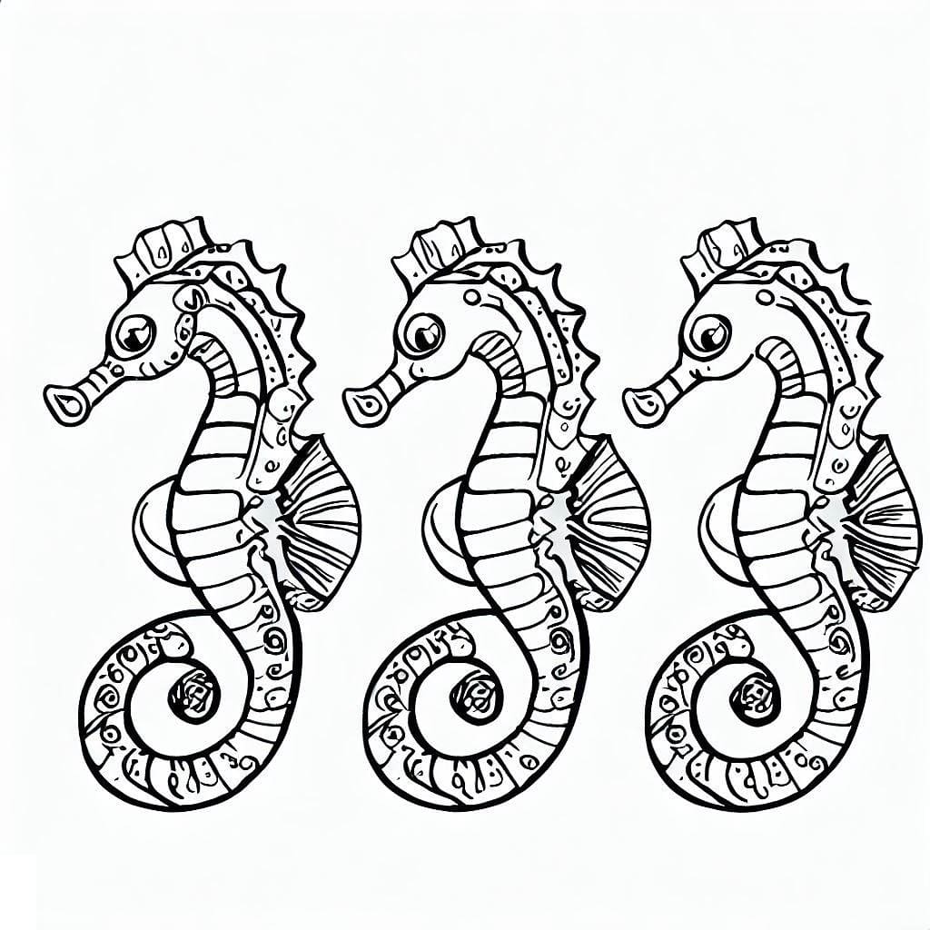 Free printable Seahorse coloring page #187402 from Animals collection Free printable Seahorse coloring page #187402 from Animals collection