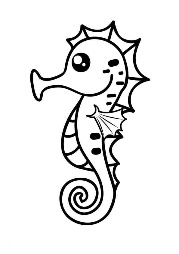 Free printable Seahorse coloring page #187421 from Animals collection