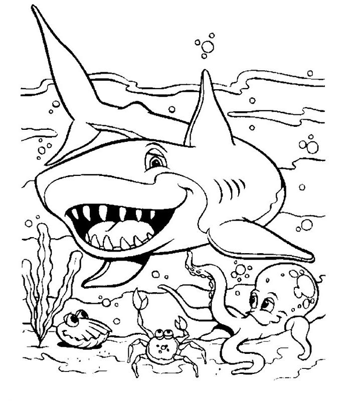 Coloring page: Shark (Animals) #14802 - Free Printable Coloring Pages
