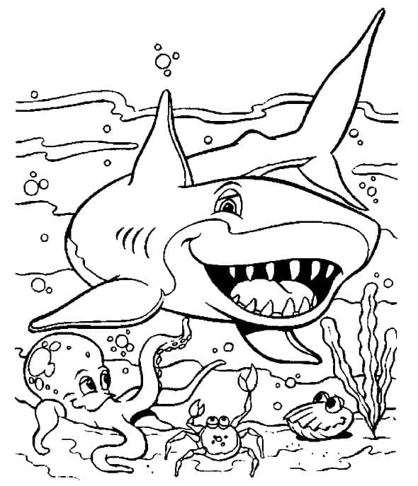 Free printable Shark coloring page #177721 from Animals collection
