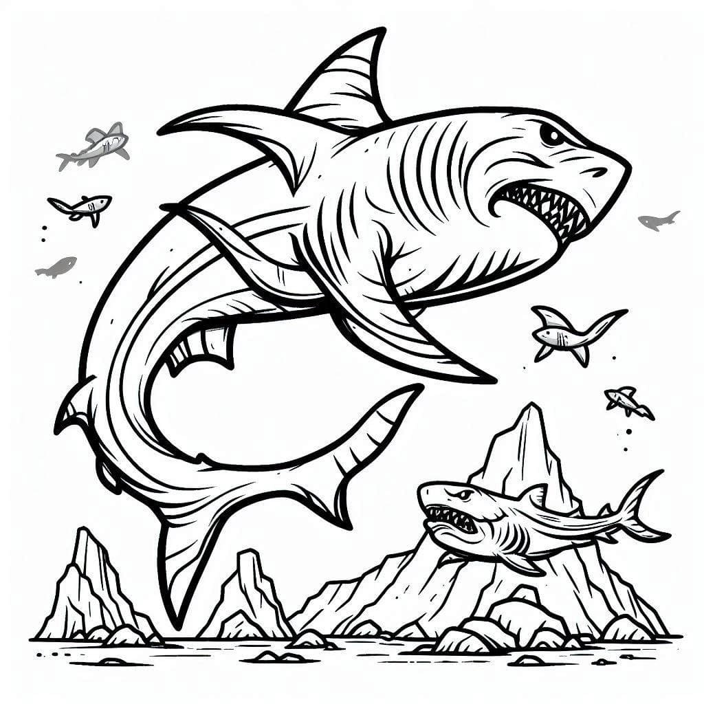 Free printable Shark coloring page #217029 from Animals collection