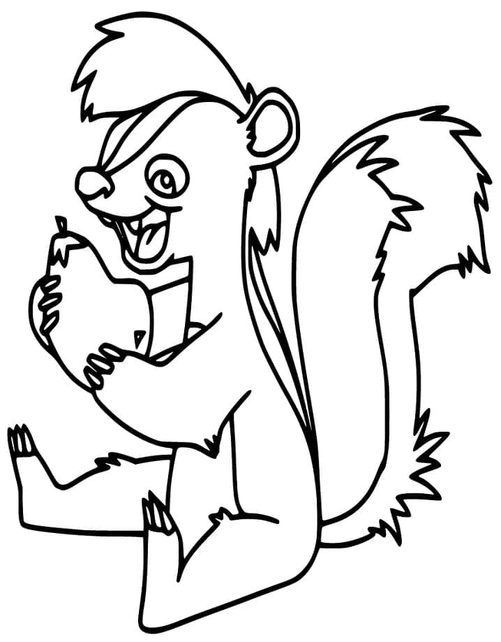 Free printable Skunk coloring page #205289 from Animals collection Free printable Skunk coloring page #205289 from Animals collection