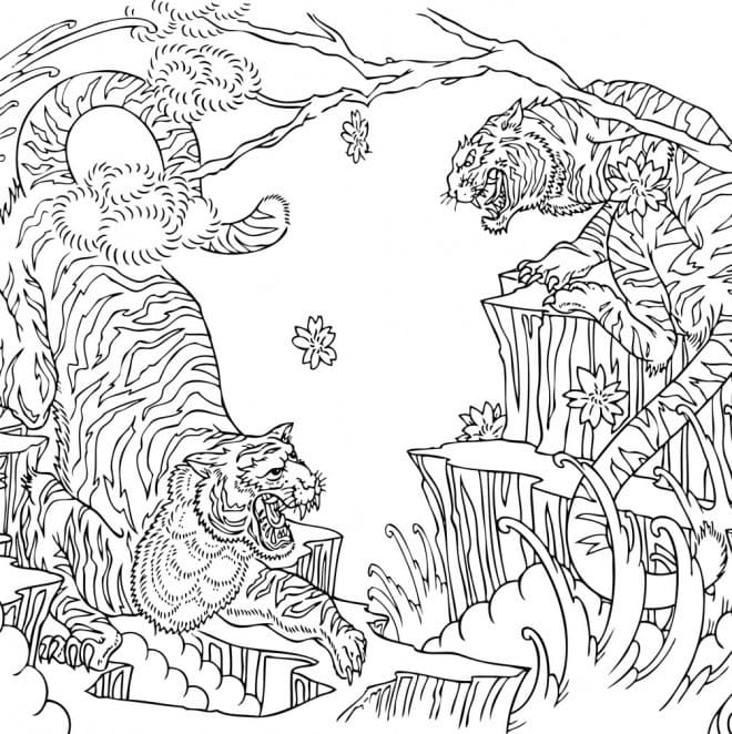 Free printable Tiger coloring page #174902 from Animals collection Free printable Tiger coloring page #174902 from Animals collection