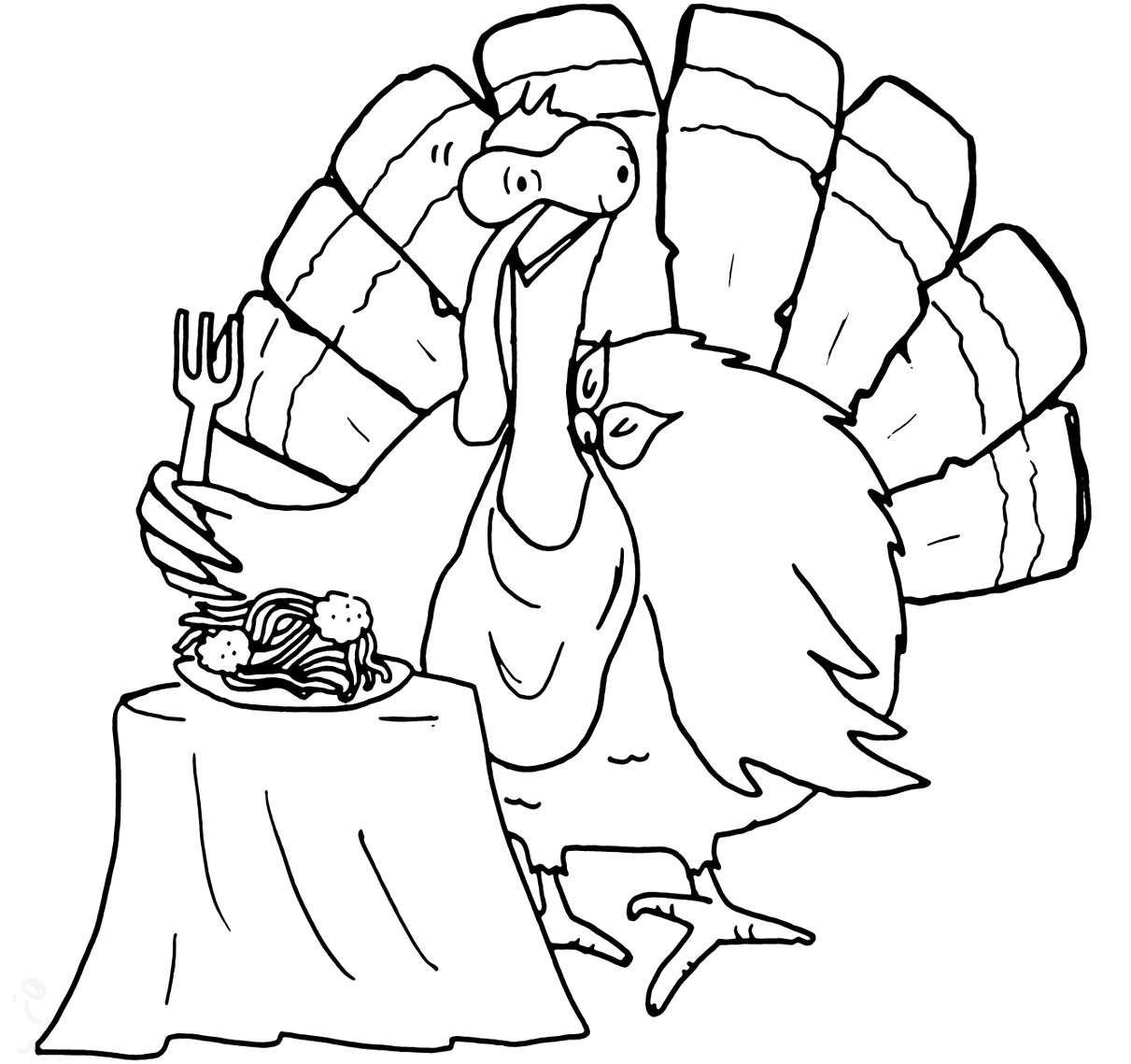 Coloring page: Turkey (Animals) #5488 - Free Printable Coloring Pages