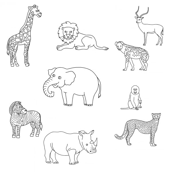 Coloring page: Wild / Jungle Animals (Animals) #21287 - Free Printable Coloring Pages