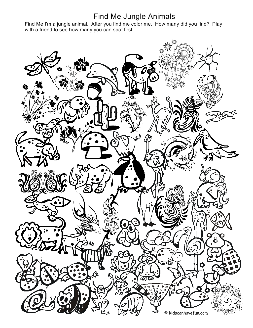 Drawing Wild / Jungle Animals 20 Animals – Printable ...