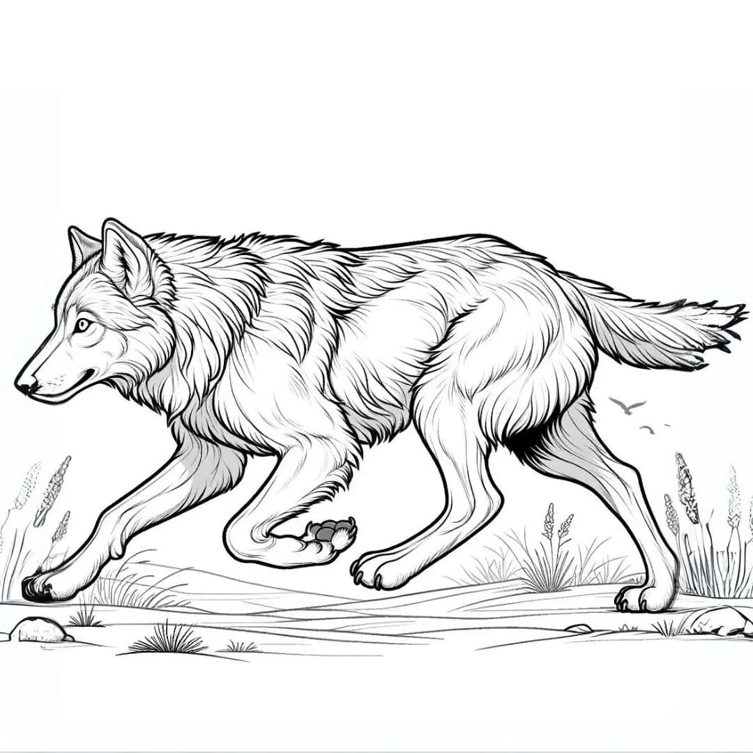 Free printable Wolf coloring page #215501 from Animals collection Free printable Wolf coloring page #215501 from Animals collection