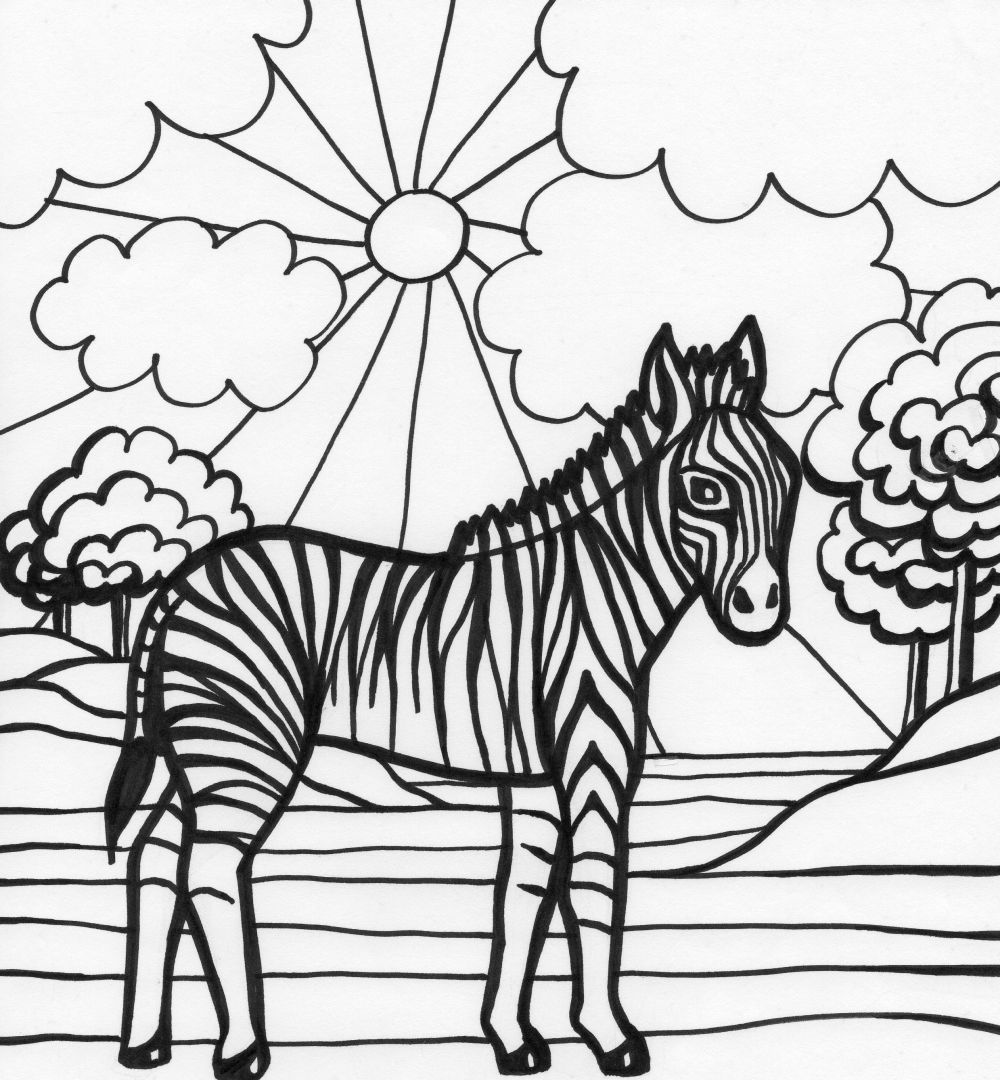 Coloring page: Zebra (Animals) #13079 - Free Printable Coloring Pages